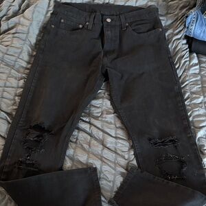 Signature by Levi Strauss Men's Black Ripped Skinny Jeans